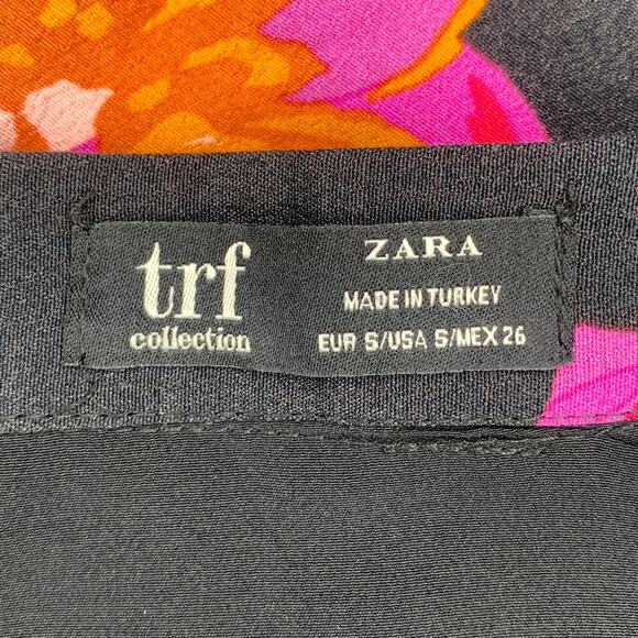 Zara Wrap Mini Skirt Floral Print Full Lining No Pockets Size S - Picture 7 of 8